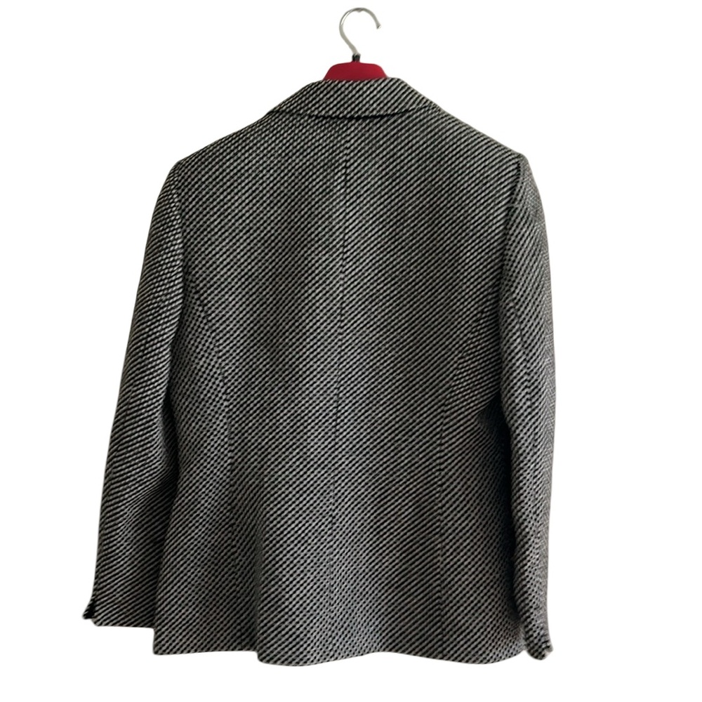 Tahari Black White Check Open Front Lined Blazer Size 14 - Picture 5 of 14